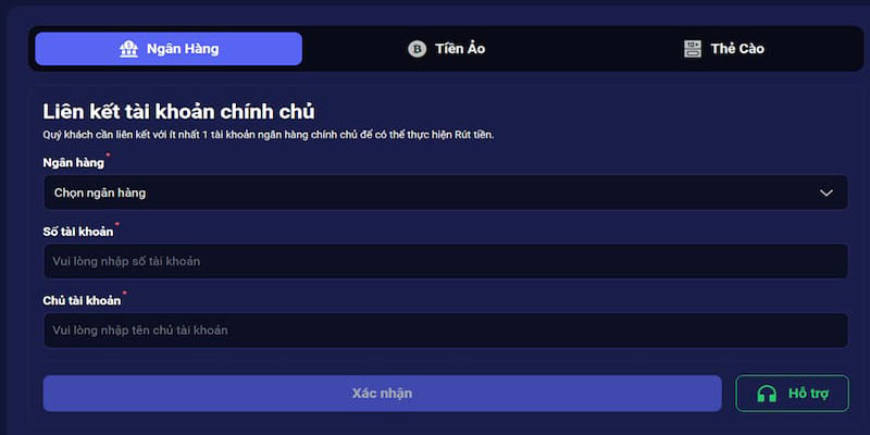 Rút tiền thưởng Tin88 bằng ngân hàng an toàn